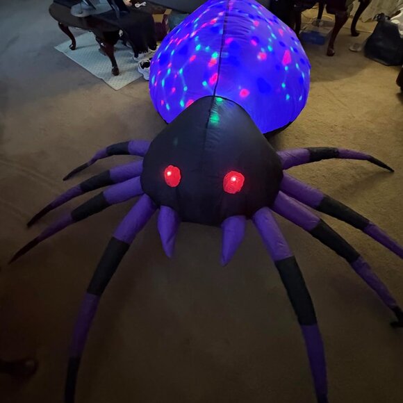 5 FT Width Spider Halloween  Blow Up Yard  Inflatable Decorations with LED Light - Picture 1 of 8